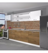 Decoraktiv Ekol 280 MDF Hazır Mutfak Dolabı - Tezgah Dahil - Parlak Beyaz (Beyaz - Pera)