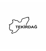 Tekirdağ Harita Araba Sticker siyah 18x11 CM (Siyah)