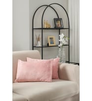Formeya Çift Tarafı Wellsoft Kumaş 2'li 35x55 cm Hediyelik Dekoratif Pelüş Kırlent Kılıfı Yastık Kılıfı (Pudra)