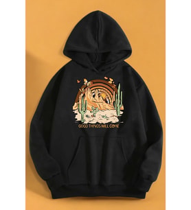 Arizona Baskılı Unisex Oversize Sweatshirt (Siyah)