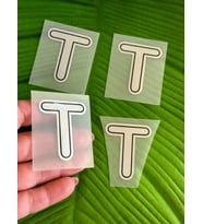 5X4 CM 4 ADET ÜTÜ İLE YAPIŞAN T HARFİ TRANSFER BASKI ARMA (Gri)