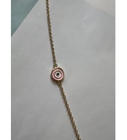 MİNİ ÇITIR BİLEKLİK ( NAZAR ) (Pembe)