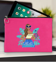 BK Gİft Yaz Temalı-3 Tablet Çantası 30x21cm(12 Renk Seçeneği), Ipad Çantası, Baskılı Tablet Kılıfı (Fuşya)