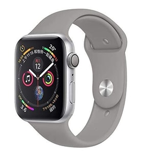 Apple Watch 2-3-4-5 Uyumlu 42mm 44 mm Spor Silikon Kordon Kayış (Gri)