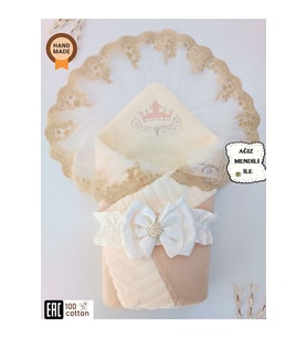 Kışlık Prizma Bebek Kundağı Unisex Bebek Dış Kundak Battaniyesi Hastane Çıkışı Kundak Battaniye (Sütlü Kahve)