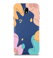 PrintiFy Samsung Galaxy J7 Pro Uyumlu Lansman Kılıf Karışık Renkler Tasarımlı İçi Kadife Kapak (Lacivert)