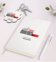 BK Gift Kişiye Özel Tekstil Mühendisi Siyah Defter Kalem Ve Anahtarlık Hediye Seti-3 (Model 2)