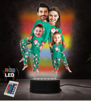 Doğum Günü Hediyesi,Sevgiliye Hediye, Kişiye Özel Fotoğraflı Pijama Partisi Karikatür 3D Led Lamba (RGB)