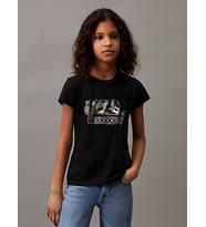 Çocuk Moody Baskılı Pamuklu Tshirt (Siyah)