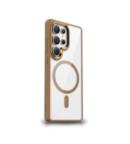 Galaxy S25 Ultra Kılıf Magsafe Kamera Çevresi Metal Kirlenmenmeye Dayanıklı Premium Kapak (Bej)
