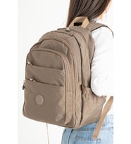 Kadın Sırt Çantası Çok Cepli 40*30 Cm Hafif Klinkır Kumaş Okul Çantası Spor Seyahat Çantası Su İtici (Kahverengi)
