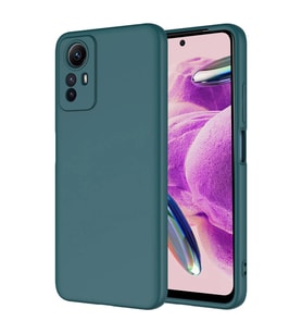 Xiaomi Redmi Note 12S Kılıf Kamera Korumalı iÇi Süet Dokulu Lansman Tipi Silikon (Koyu Yeşil)