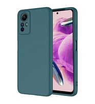 Xiaomi Redmi Note 12S Kılıf Kamera Korumalı iÇi Süet Dokulu Lansman Tipi Silikon (Koyu Yeşil)