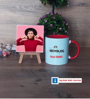 Odyolog Fotoğraflı Dekoratif Taş, Kupa Bardak Beyaz Hediye (Model 2)