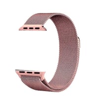 Apple Watch 10/11 42mm-38/40/41mm Kordon Milano Loop Metal Kordon 2/3/4/5/6/se/7 (Pembe)