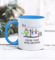 Kimya Öğretmeni Tasarımlı Kişiye Özel Kupa Bardak (Mavi)