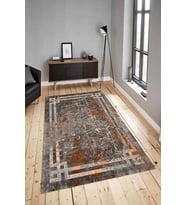 Dijital Baskılı Yıkanabilir Kaymaz Modern Renkli Salon Halısı Mutfak Halısı Yolluk ND-HY-1271 (Kahverengi)