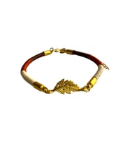 Handcraftedbyoz, Kadın, Etnik, Bohem, El yapımı, Kahve Yaprak Kolye, Bileklik, Küpe Seti (Gold)