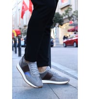 Hakiki Deri Erkek Casual Ayakkabı 819MA261 (Füme)