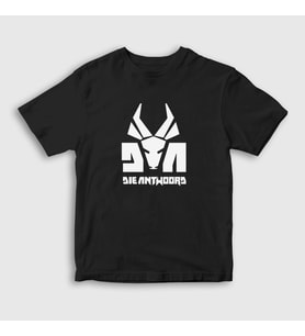 Presmono Unisex Çocuk Beyaz Logo Die Antwoord T-Shirt 453898tt (Siyah)
