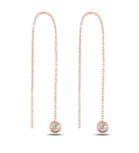 Zirkon Taşlı Japon Küpe (Rose)