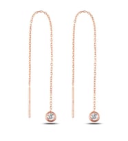 Zirkon Taşlı Japon Küpe (Rose)