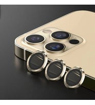 BİNANO Mini Metal Ring Iphone 12 Pro Lens Koruyucu 3'lü Takım (Altın)