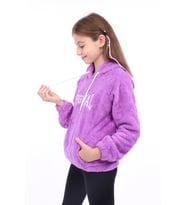 Toontoy Kız Çocuk Nakışlı Sweatshirt (Gri)