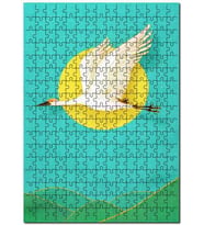 Cakapuzzle Güneş Doğa Leylek Görseli Puzzle Yapboz MDF (Ahşap) (255 Parça)