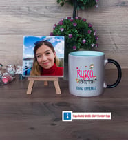 Rusça Öğretmeni Fotoğraflı Dekoratif Taş, Kupa Bardak Beyaz Hediye (Model 9)