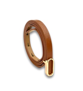 Vos Versa Oval Gold Tokalı Siyah İnce Kadın Kemeri VOSDK0219101 (Taba)
