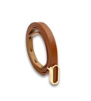 Vos Versa Oval Gold Tokalı Siyah İnce Kadın Kemeri VOSDK0219101 (Taba)