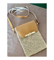 Hasır Mini Bag, Cep Telefonu Çantası (Hardal)
