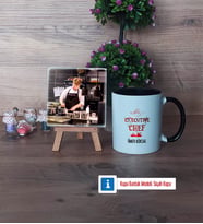 Aşçıya Hediye Fotoğraflı Dekoratif Taş, Kupa Bardak Beyaz Hediye (Model 11)