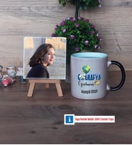 Coğrafya Öğretmeni Fotoğraflı Dekoratif Taş, Kupa Bardak Beyaz Hediye Öğretmenler Günü Hediyesi (Model 9)