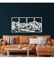 Antdecor Dağ Metal Duvar Dekoru 100x50 cm (Beyaz)