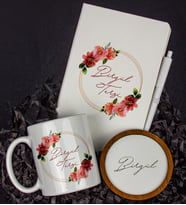 Kişiye Özel Defter Kalem Kupa Ve Bardak Altlığı Hediye Seti 103902 (Model 3)