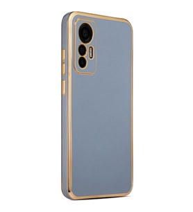 Xiaomi Mi 12 Lite Kılıf Zore Bark Kenarları Altın Renk Kılıf (Mavi)