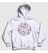Presmono Unisex Beyaz Tourist Travel İstanbul Türkiye Turkey Kapüşonlu Sweatshirt 499700tt (Beyaz)