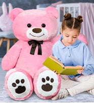 PANDAMKEE 120 cm Gold Serisi Papyonlu Ayıcık (Pembe)