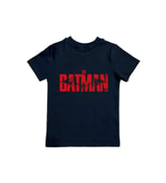 Batman baskılı pamuklu penye kumaş yazlık çocuk tişört (Siyah)