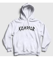 Presmono Unisex Beyaz Logo Kampfar Metal Kapüşonlu Sweatshirt 423910tt (Beyaz)