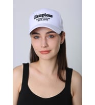 Hamptons Nakışlı Unisex Kep (Beyaz)