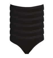 6 Lı Paket Tutku Kadın Likralı Külot Bikini Klasik Elastan (Siyah)