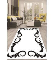 Dijital Kaymaz Taban Yıkanabilir Modern Renkli Salon Halısı Mutfak Halısı Yolluk ND-HT-866 (Beyaz)