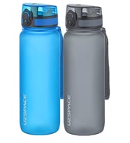 Uzspace 2'li Tritan Matara Seti 800 ml 14 Farklı Renk Seçeneği FiftyFifty (Mavi-Gri)