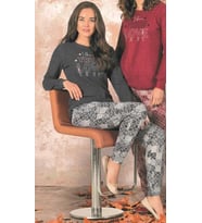 Polat 2217 Kadın Uzun Kollu Pijama Takımı (Lacivert)