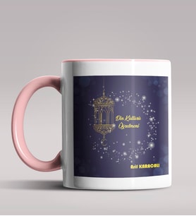 Kişiye Özel Din Kültürü Öğretmeni Tasarımlı Siyah Renk Kupa 2 (Pembe)