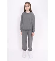 Toontoy Kız Çocuk Baskılı Sweatshirt (Antrasit Melanj)