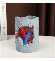 Marvel Anime Çevreleyen Serin Örümcek Adam Süper Savaşçı Kalemlik Masaüstü Dekorasyon Öğrenci (Gri)